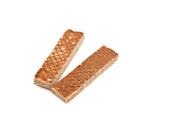 two wafers with chocolate