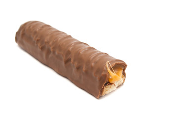 half of tasty chocolate bar
