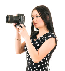 young photographer shooting with your camera