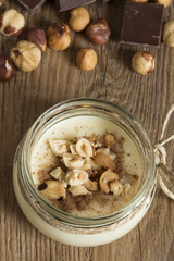 White chocolate cream with hazelnuts