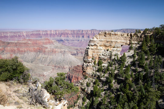 "Angel's Window" in Grand Canyon National Park seen from the North Rim