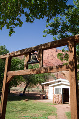 Fototapeta na wymiar Entry gate in Lonely Dell Ranch National Historic District at Lee's Ferry in Arizona