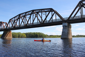 Kayaking on the river in Fredericton