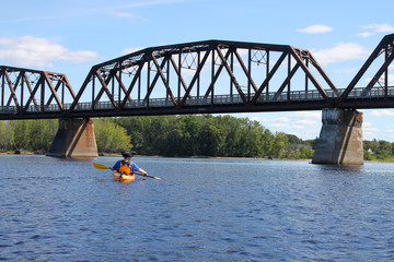 Kayaking on the river in Fredericton