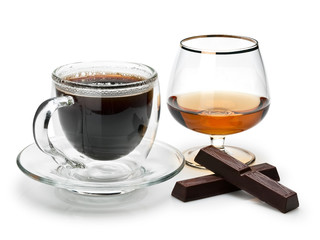 Coffee, cognac and chocolate