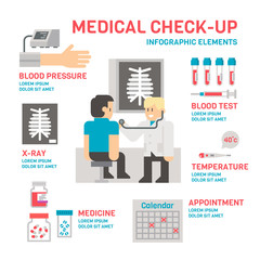 Medical sheckup infographic flat design