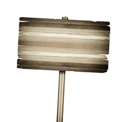 Wooden sign isolated on white. Wood old planks sign