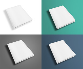 Set of blank book cover template.