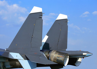 Tail-plane of the military aircraft