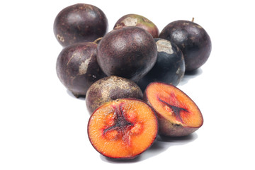 Flacourtia fruit over white background
