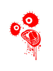 drop of blood screaming face