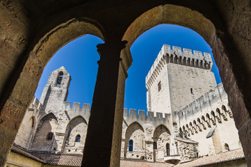 View on Pope's Palace (Palais des Papes) in Avignon, France 