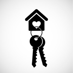 House key black icon for web real estate template. Vector