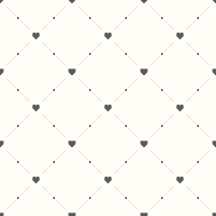 Seamless geometric pattern with hearts. - 91973696