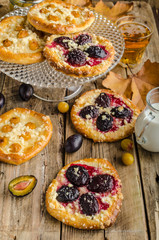 Traditional Czech cake with plums and prunes