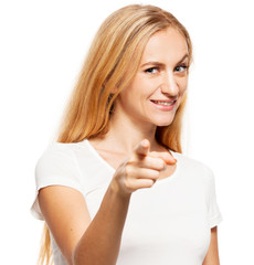 Woman showing thumbs up to the camera