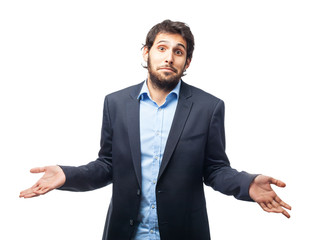 confused businessman doubting