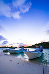 Fototapeta na wymiar Sunset, sea, landscape. Okinawa, Japan, Asia.