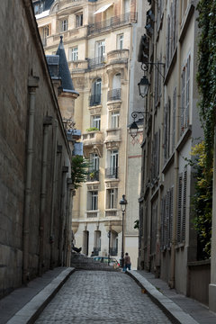 Paris - Saint Etienne du Mont Street  in the 5th arrondissement, near the Panthéon andchurch of Saint Etienne du Mont