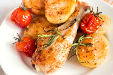 baked chicken with vegetables