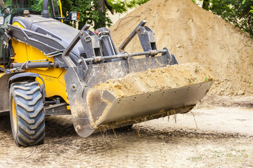 excavator at construction site