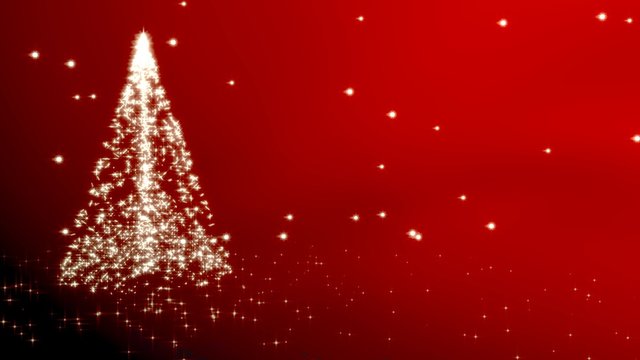 Christmas tree shape with stars - blue variant. Loop able 4k UHD.
