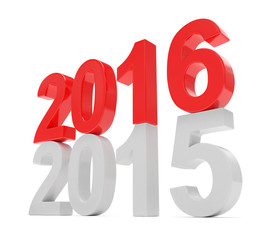 2015-2016 change new year 2016 isolated