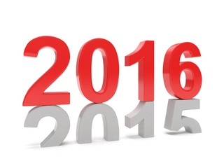 2015-2016 change new year 2016 isolated