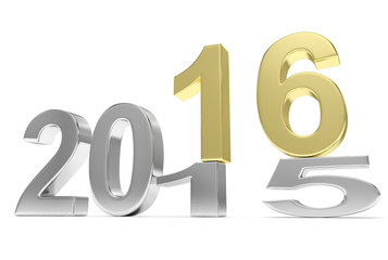 2015-2016 change new year 2016 isolated