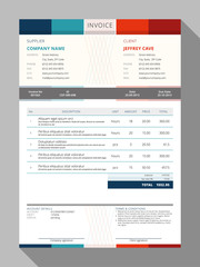 Vector Customizable Invoice Form Template Design. Vector Illustration