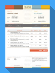 Vector Customizable Invoice Form Template Design. Vector Illustration