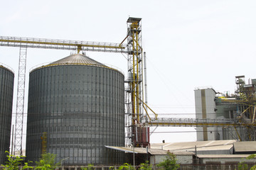 Row of granaries for storing wheat and other cereal grains, Agricultural Silo and  kept production from agriculture.