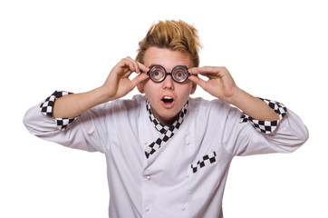 Fototapeta premium Funny chef isolated on white