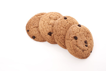 oat cookies on white background