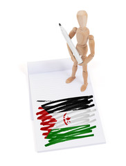Wooden mannequin made a drawing - Western Sahara