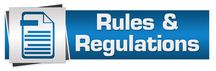 Rules Regulations Blue Grey Horizontal 