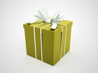 Christmas present with ribbon rendered