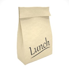 Lunch bag on white