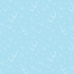 Vector Seamless Pattern with Stylized Hearts