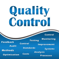 Obraz premium Quality Control Blue With Keywords Square 
