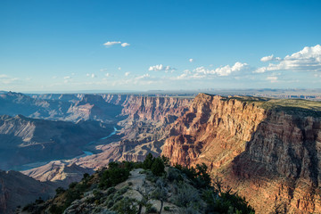 Epic sunset views at the Grand Canyon National Park South Rim from desert point view, Arizona, USA