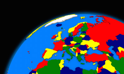 Europe on planet Earth political map