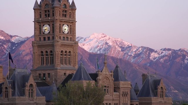 SLC and County Building  Mountains Background