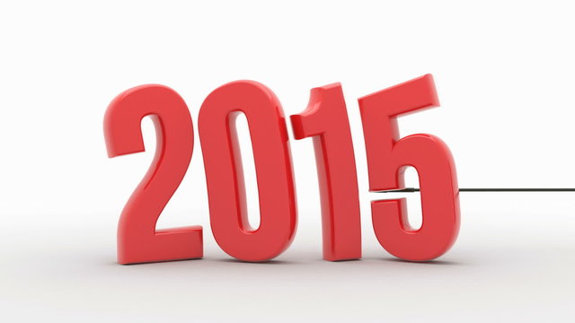 New Year 2016 isolated on white background