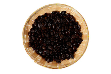 roasted coffee beans in package