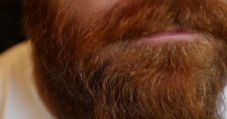 Man Applying Oil to His Beard