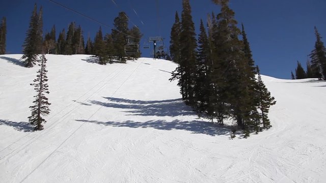 Riding a Ski Lift in Spring
