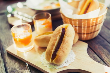 Boiled eggs,soft-boiled egg  and bread Yuan