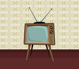 Retro old television. Simple cartoon vector illustration.
