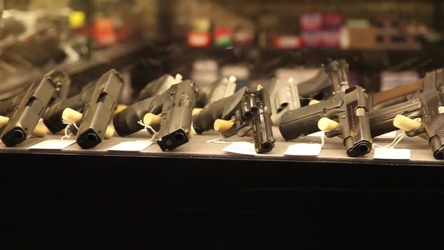 Handguns Tight Dolly Shot